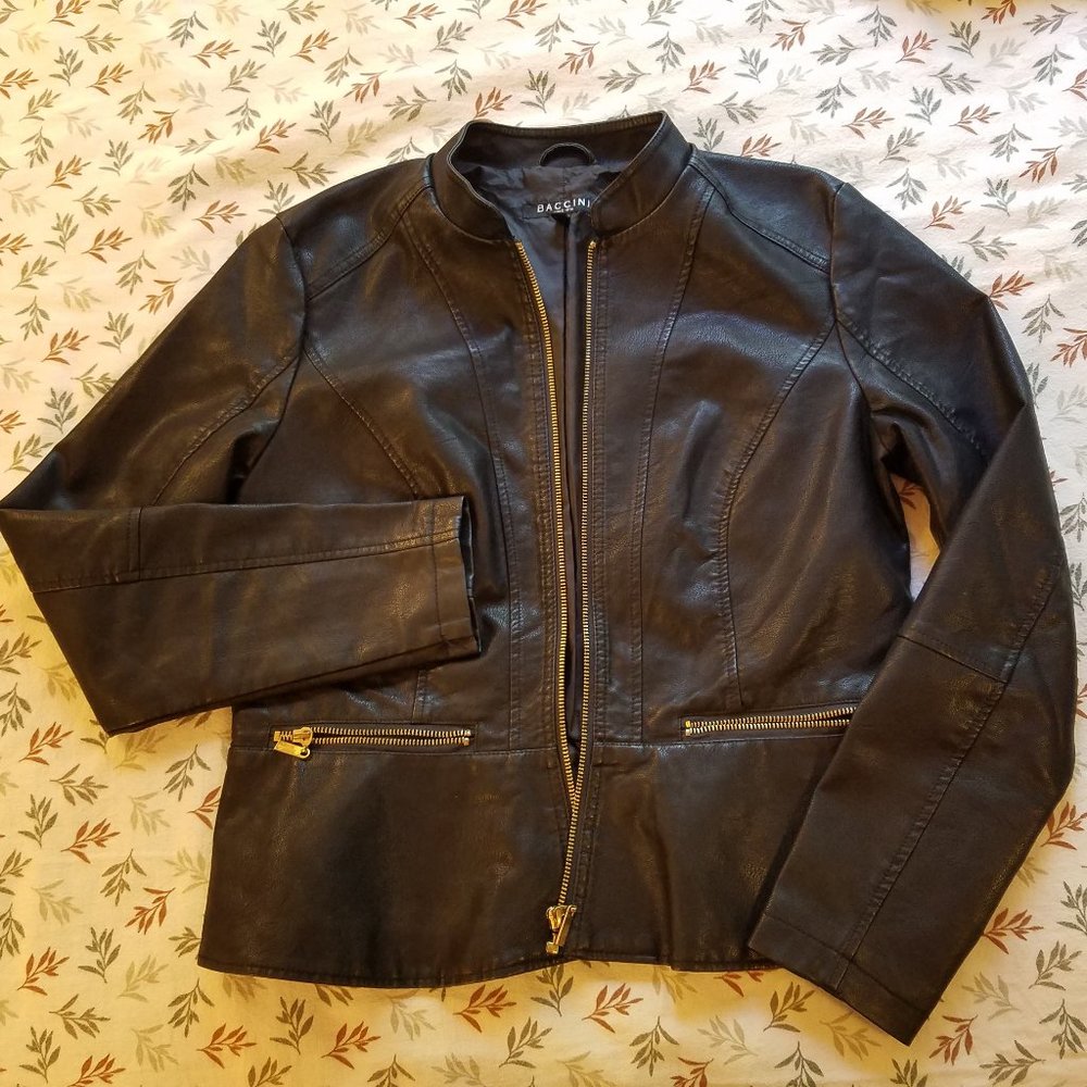 Jacket black faux leather Baccini